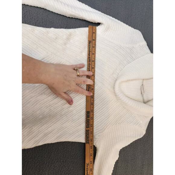 Chicos Ivory Sequin Embellished Cowl Neck Long Sleeve Sweater Sz 0 US S Pullover - Picture 6 of 8